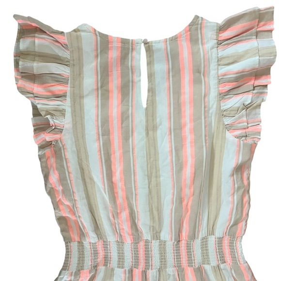 NEW Vineyard Vines Dress Medium Striped V Neck Striped Dress Sand Summer $189 - Picture 7 of 11